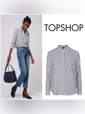 TOPSHOP Mix Stripe Blouse